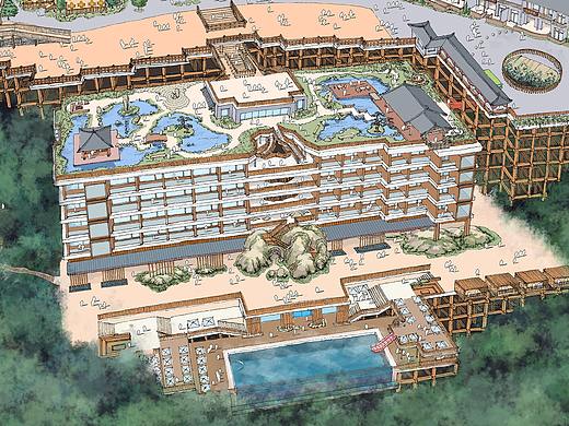 天池垭提升改造手绘效果图