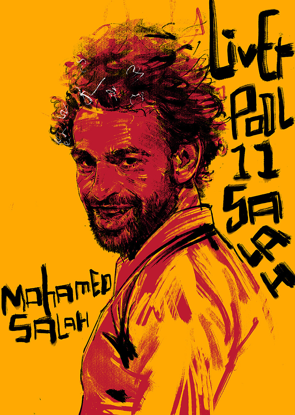 足球明星插画习作格列兹曼萨拉赫