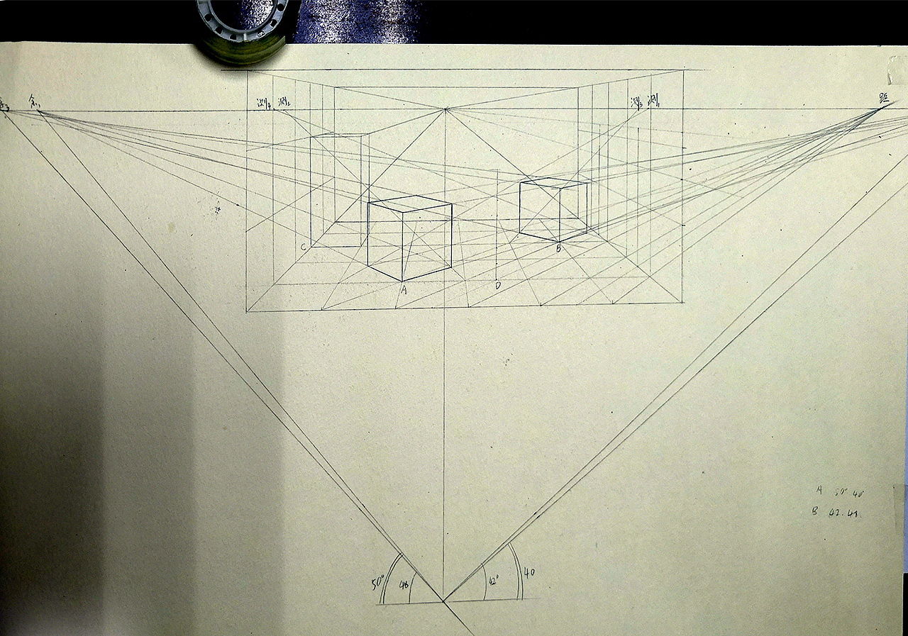 成角透视 平行透视 视高法