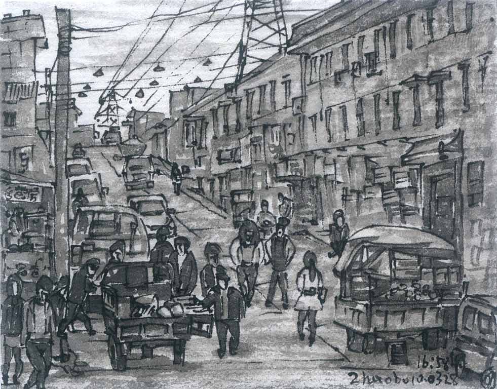 城市脉搏——从韦曲到张家堡（14）（图ZODk5NjIzMTI=） - 绘画 - 站酷设计师东征蚁原创素材 - 站酷ZCOOL