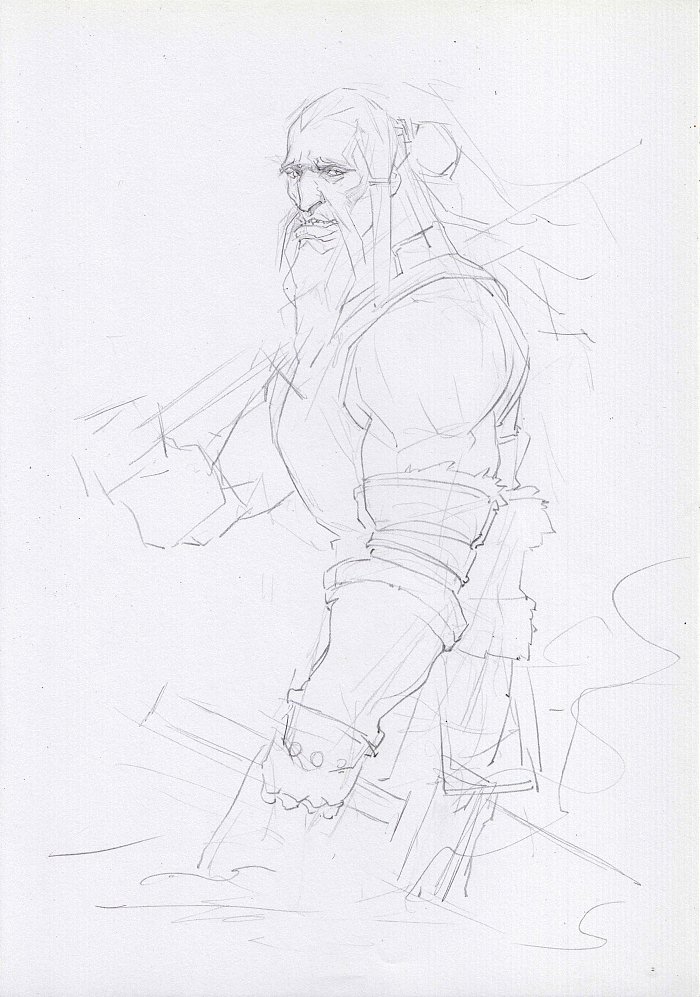 1.确定心中所想后,用简练的直线打形。