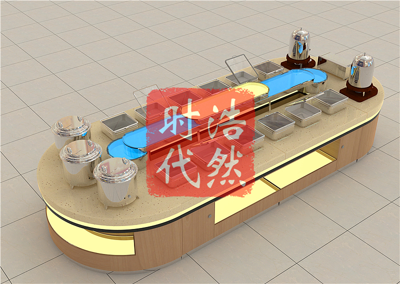 学校教师餐厅大理石台面双侧自助餐台定制移动布菲台