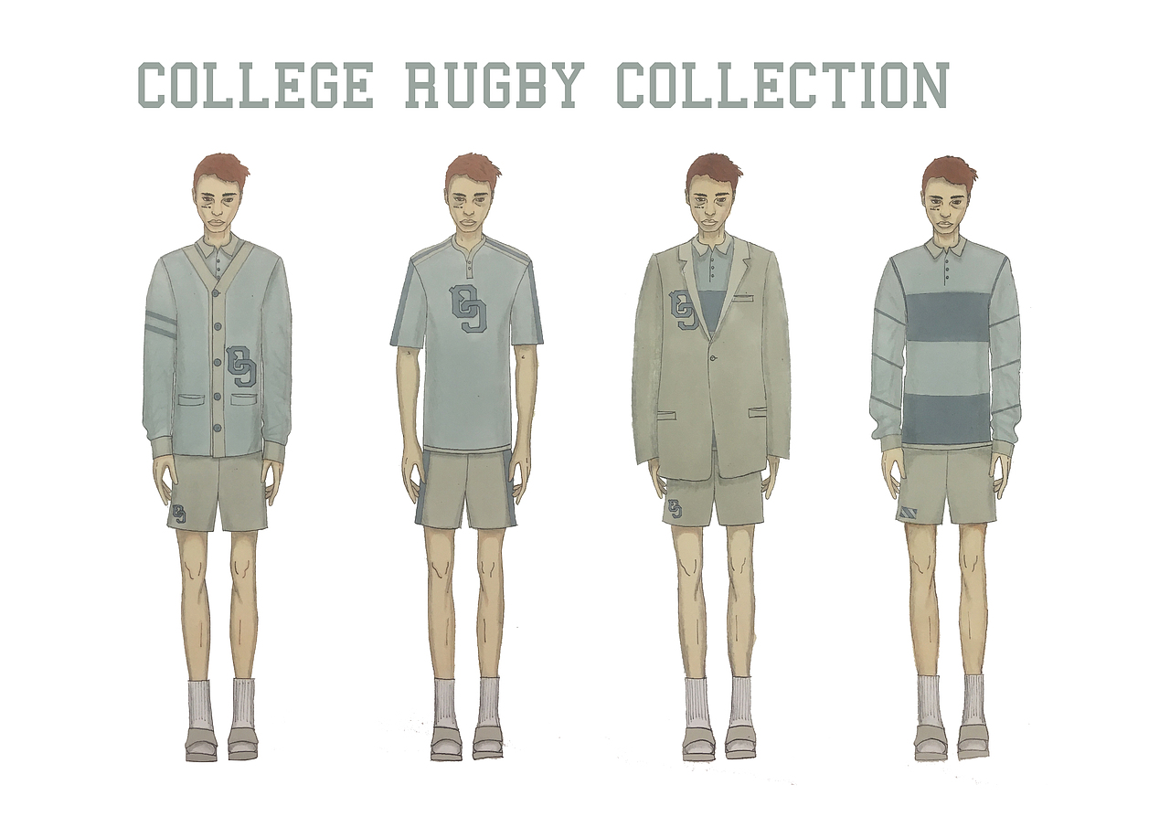 时尚休闲男装系列设计-校园橄榄球系列