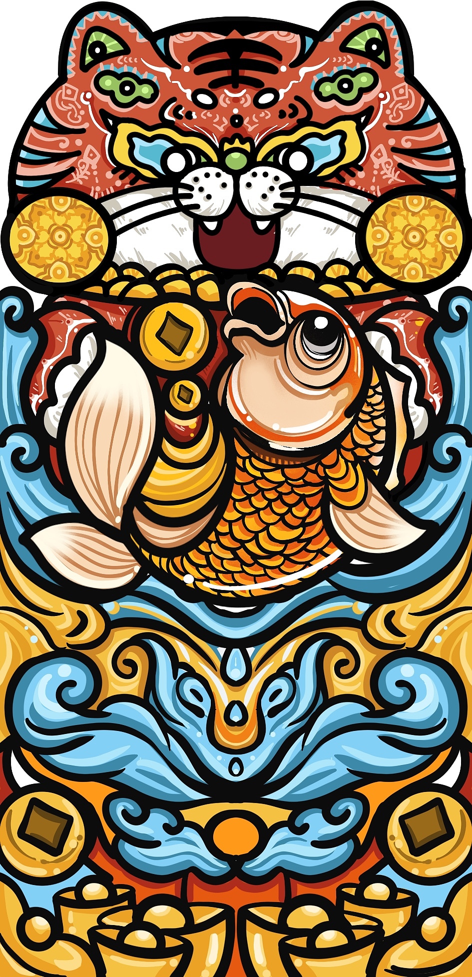 国潮虎年红包（图ZMjYyMTgwNjcy） - 商业插画 - 站酷设计师有志青年薯仔原创素材 - 站酷ZCOOL