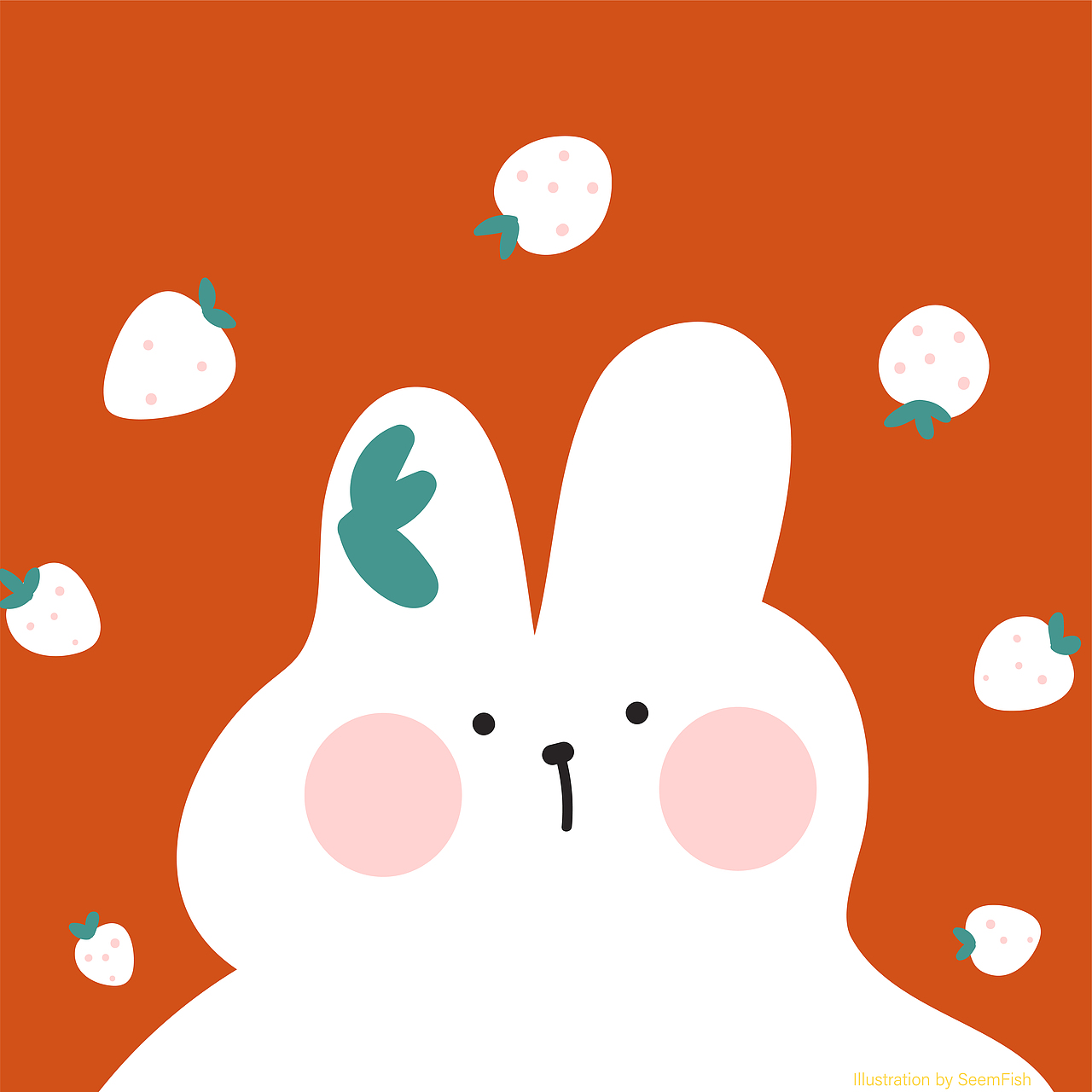 🐰🐰和🍓（图ZMjA0NTM5MDgw） - 商业插画 - 站酷设计师SeemFish原创素材 - 站酷ZCOOL