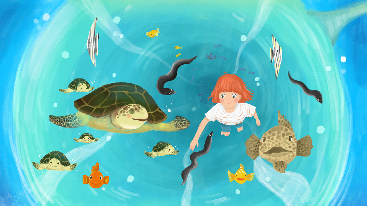 呼噜博士故事插画海洋奇妙之旅