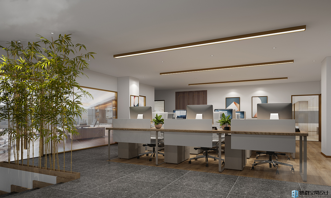 湖北旅行社室内设计原创工装办公空间办公室效果图表现|空间|家装设计|喜马设计 - 原创作品 - 站酷 (ZCOOL)