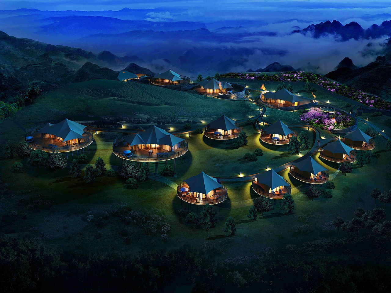 绿色风格的帐篷酒店（图ZMjkxNzUxMTY0） - 环境/建筑摄影 - 站酷设计师帐篷酒店厂家原创素材 - 站酷ZCOOL