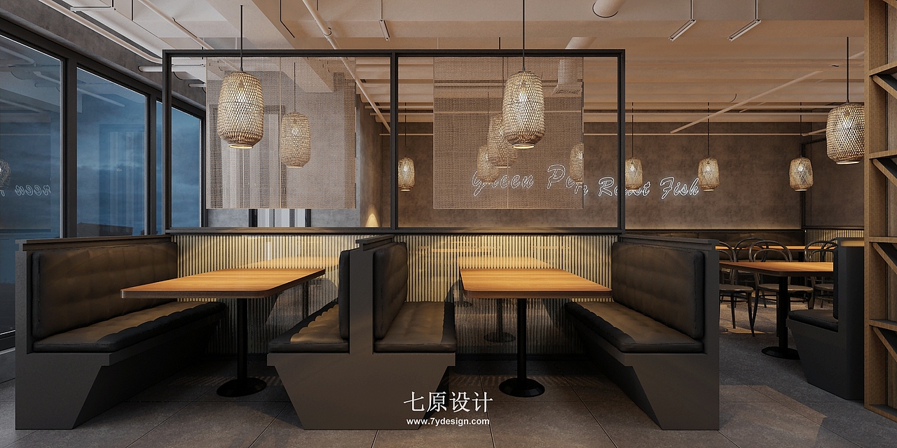 半天妖淄博店烧烤店设计七原设计