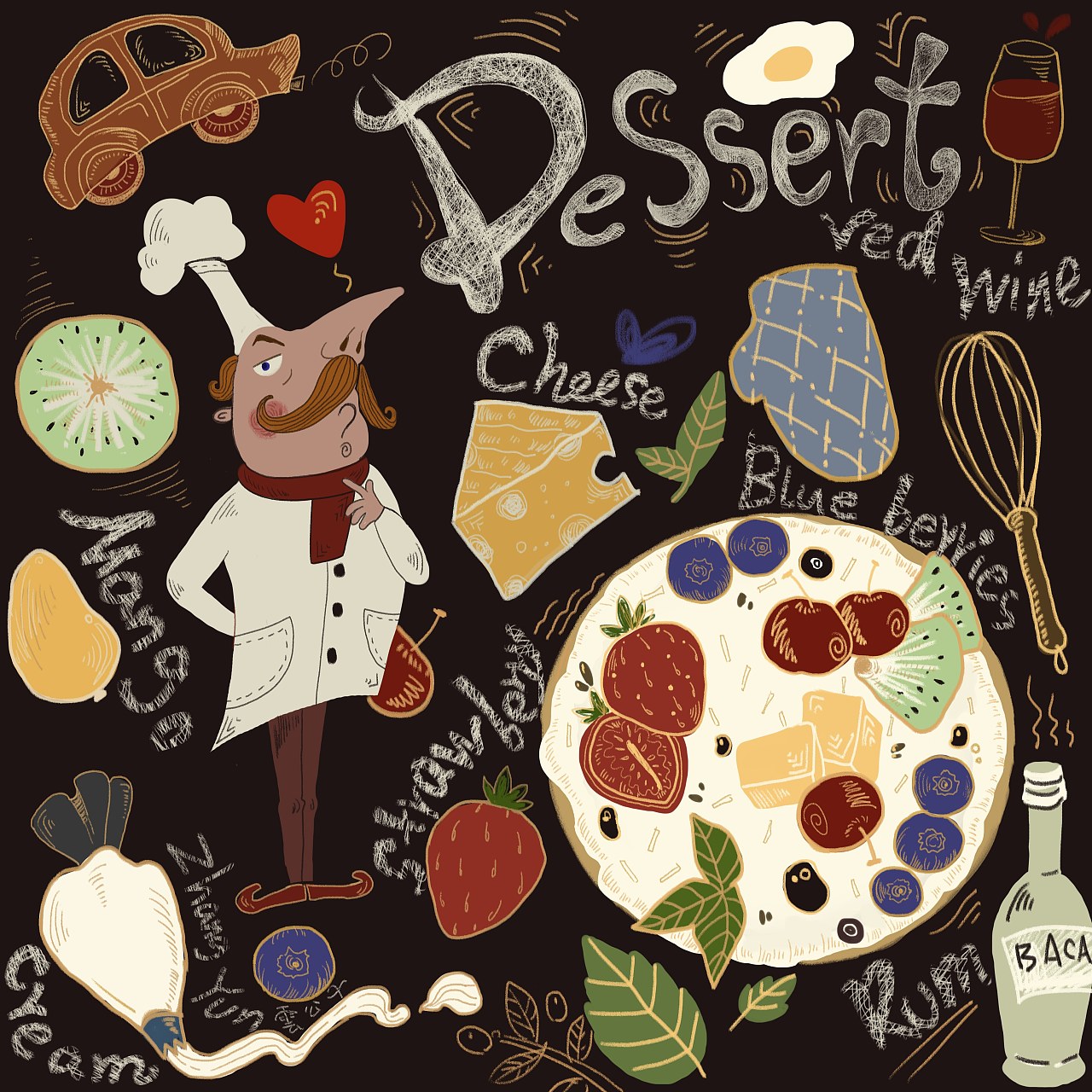 甜品店宣传画|插画|商业插画|云公子zy - 原创作品 - 站酷 (zcool)