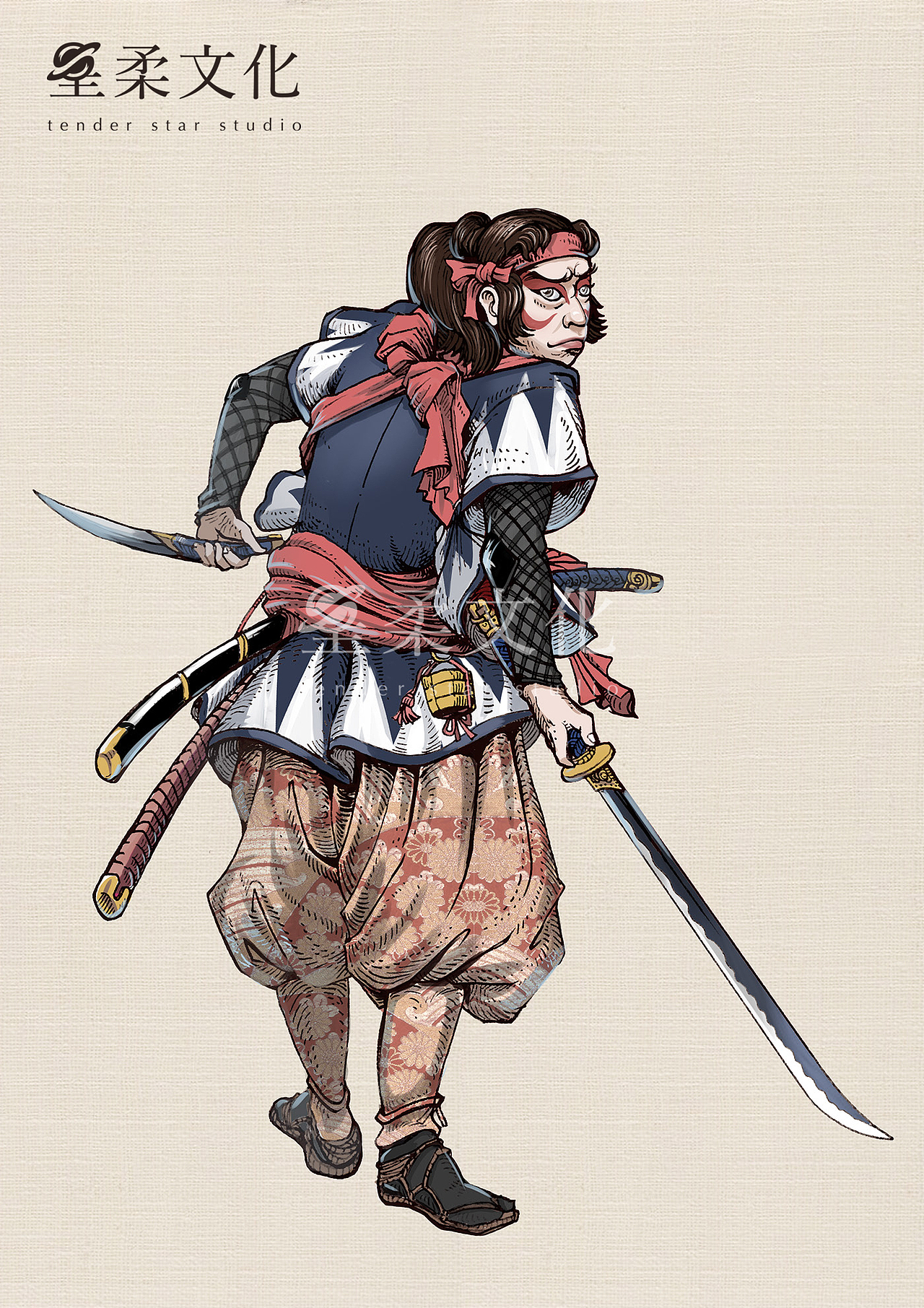 七武士浮世绘插画（图ZMTkyMzgyNzc2） - 商业插画 - 站酷设计师星柔文化原创素材 - 站酷ZCOOL