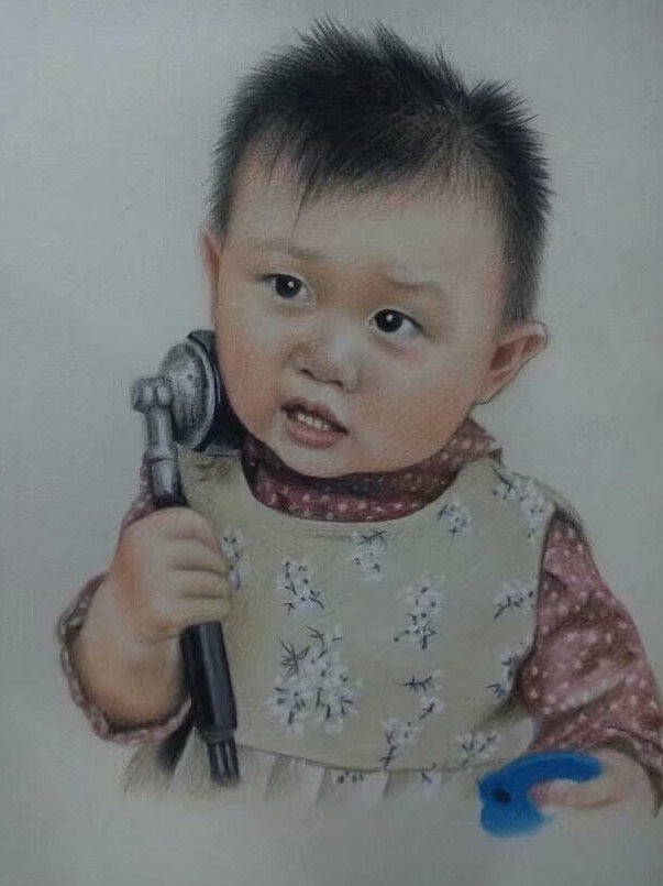 接电话的萌娃（图ZMTE3NjU0NDA4） - 绘画 - 站酷设计师李胜仁原创素材 - 站酷ZCOOL