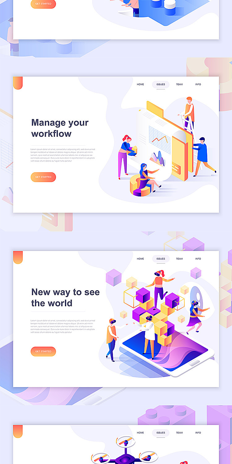2.5D插画商务互联网金融科技网页登陆页电脑手机设计（图ZMjcxNzU0MDYw） - 创作习作 - 站酷设计师立体插画爱好者原创素材 - 站酷ZCOOL