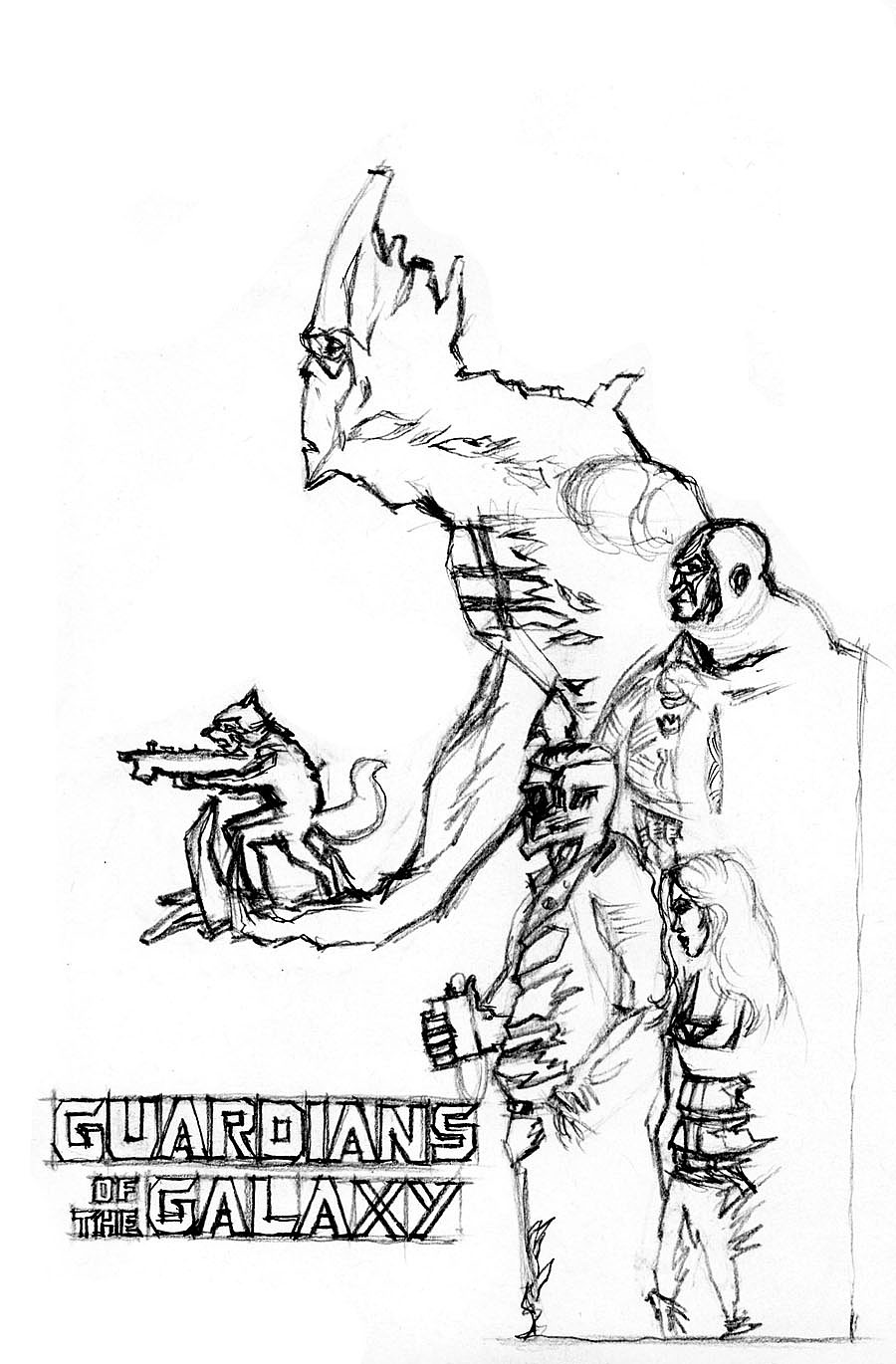 银河护卫队手绘海报步骤