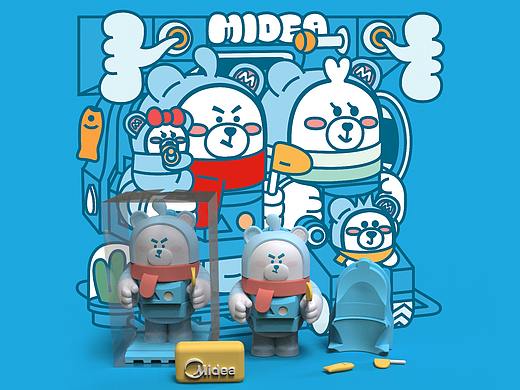 Midea Family 卡通形象延展及图案创意设计 
