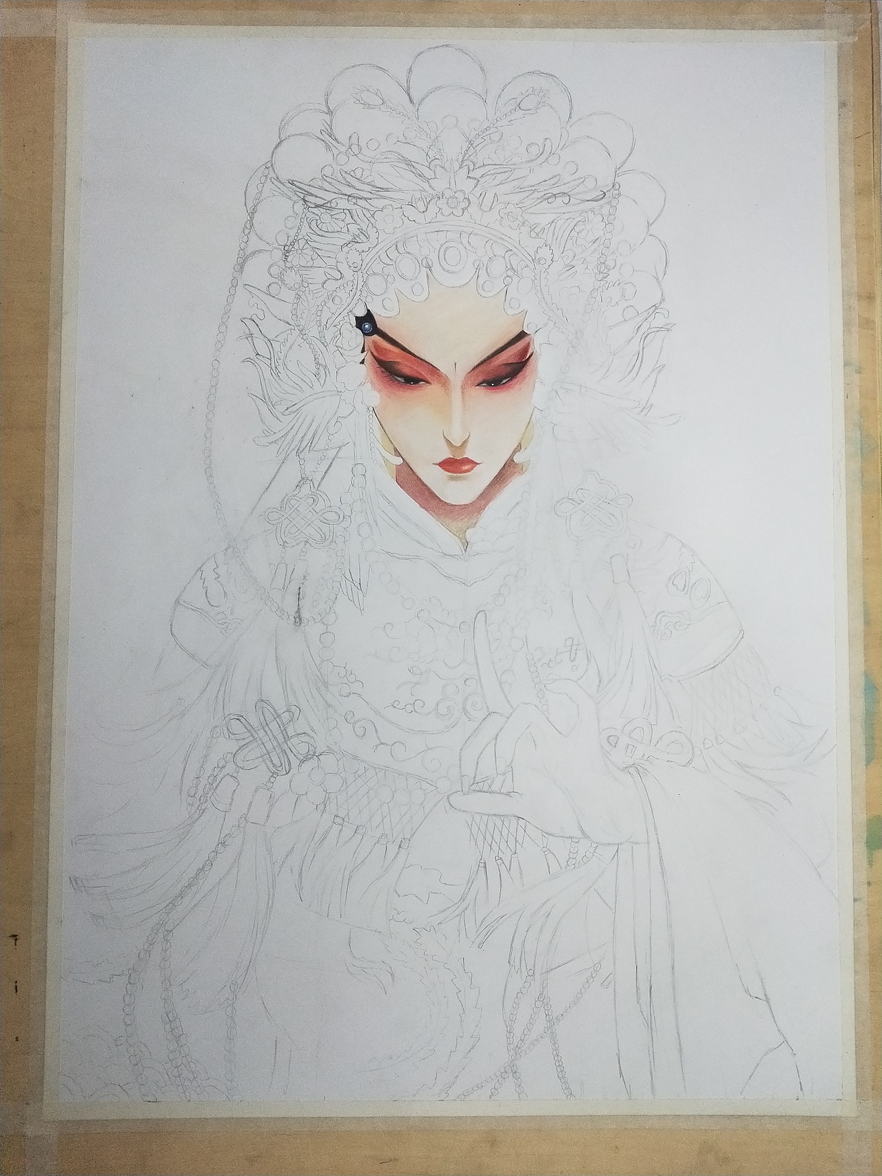 彩铅手绘《武旦》