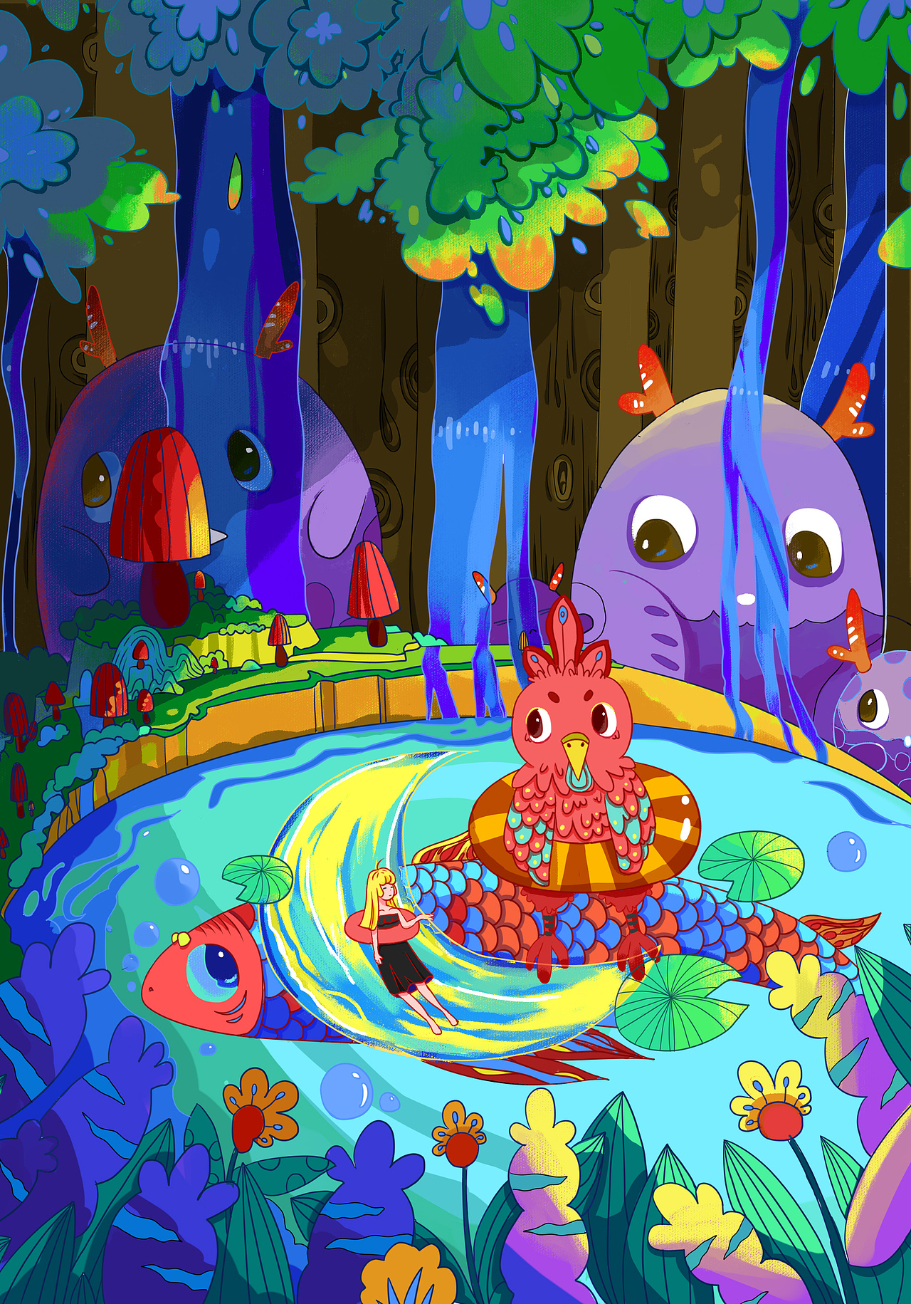 小女孩和咯咯哒系列故事（图ZMjQ2MjA2NDUy） - 艺术插画 - 站酷设计师芒芒果干原创素材 - 站酷ZCOOL