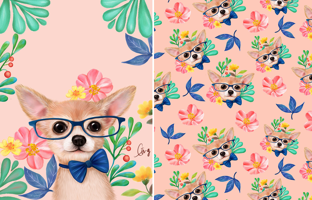 動(dòng)物花園圖案設(shè)計(jì)（圖ZMzc2NzU2MDA=） - 圖案 - 站酷設(shè)計(jì)師6Gring關(guān)關(guān)原創(chuàng)素材 - 站酷ZCOOL