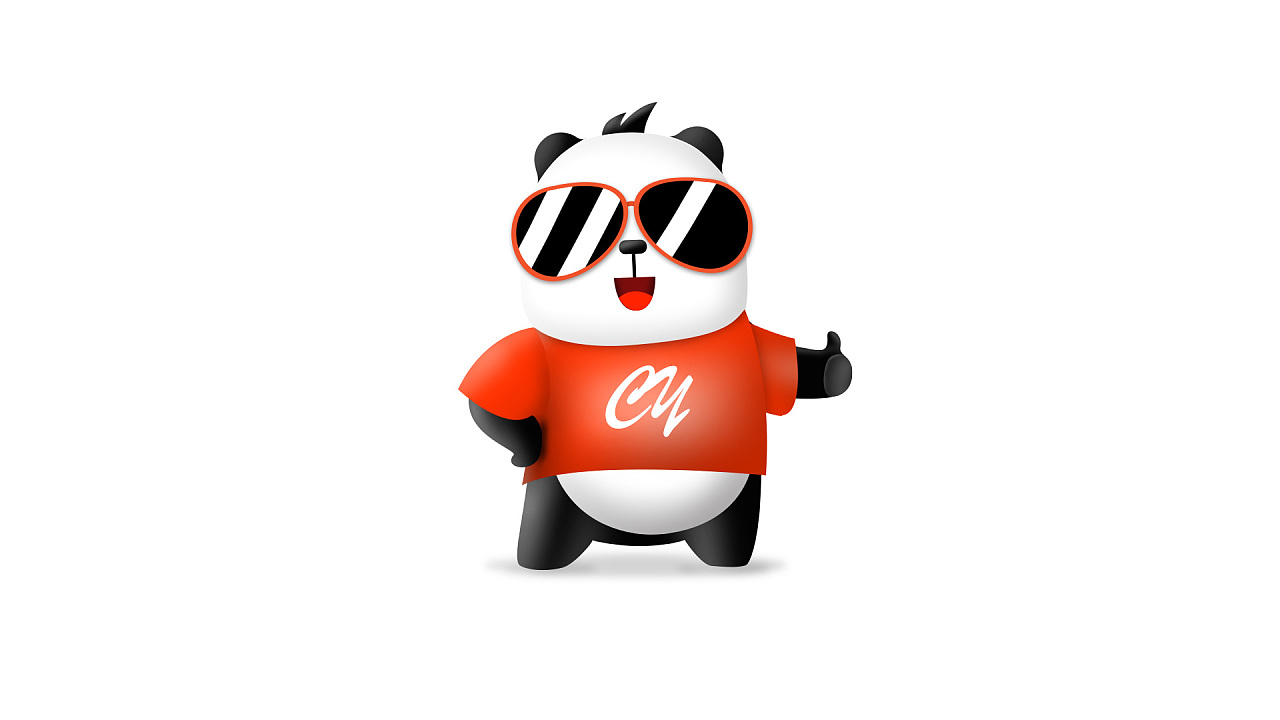 之前的一组熊猫吉祥物,是借鉴练习的哦