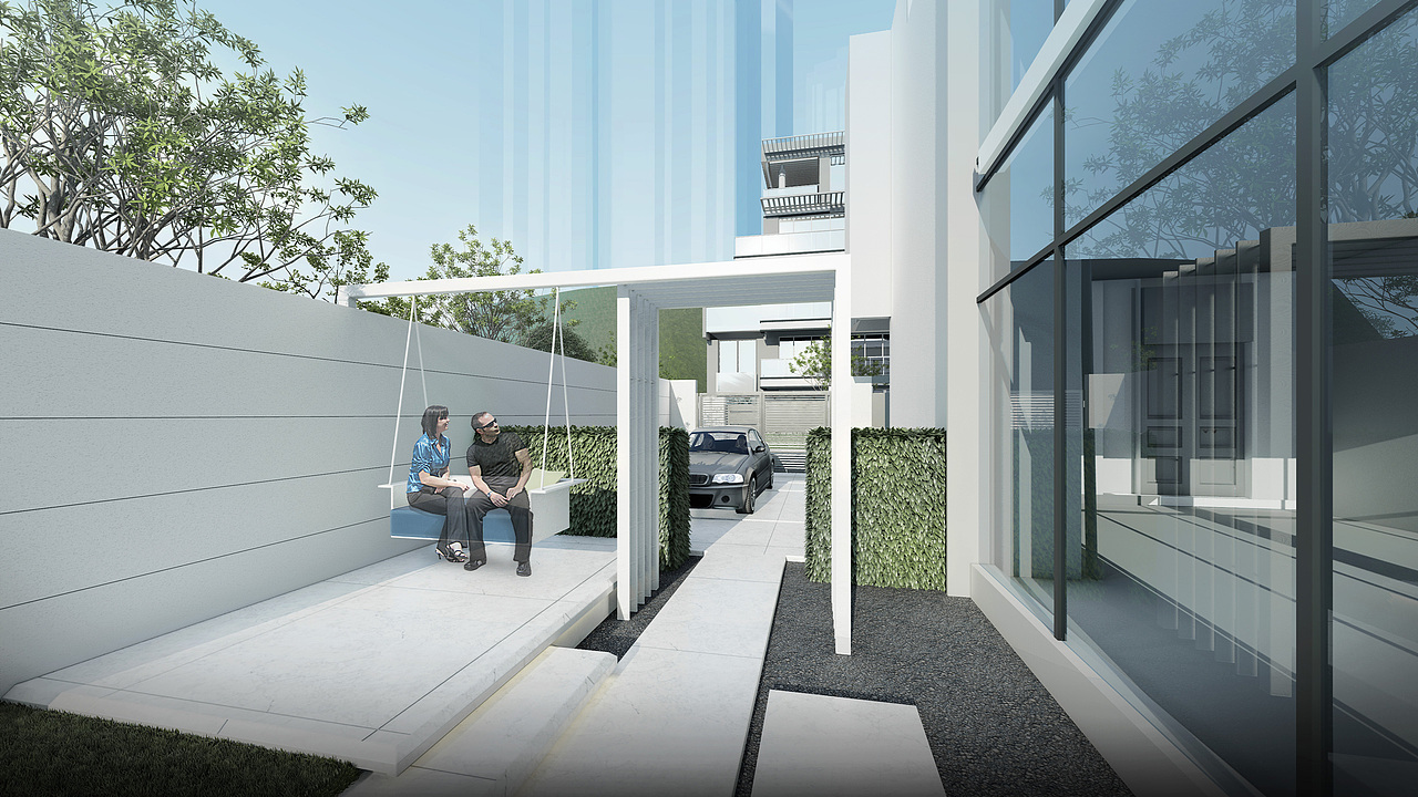 lumion别墅小庭院景观效果图