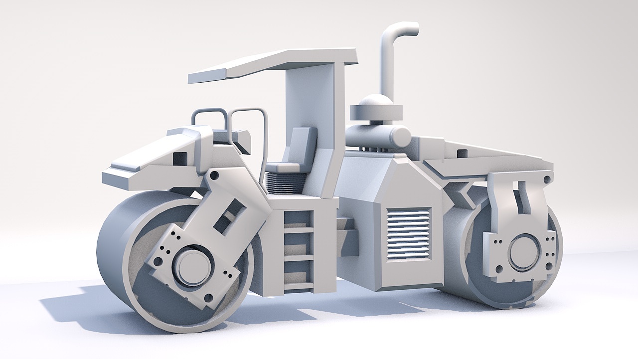 c4d推土机建模渲染练习第一弹