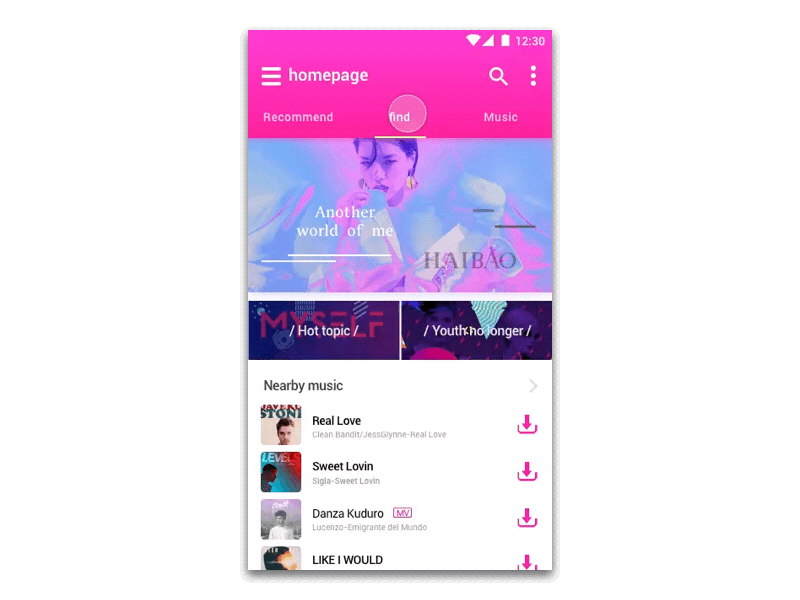 音乐APP/安卓（图ZOTU3NTI0ODg=） - APP界面 - 站酷设计师一只硃原创素材 - 站酷ZCOOL