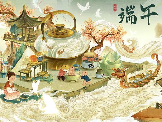 粽夏端阳——端午礼盒|包装插画