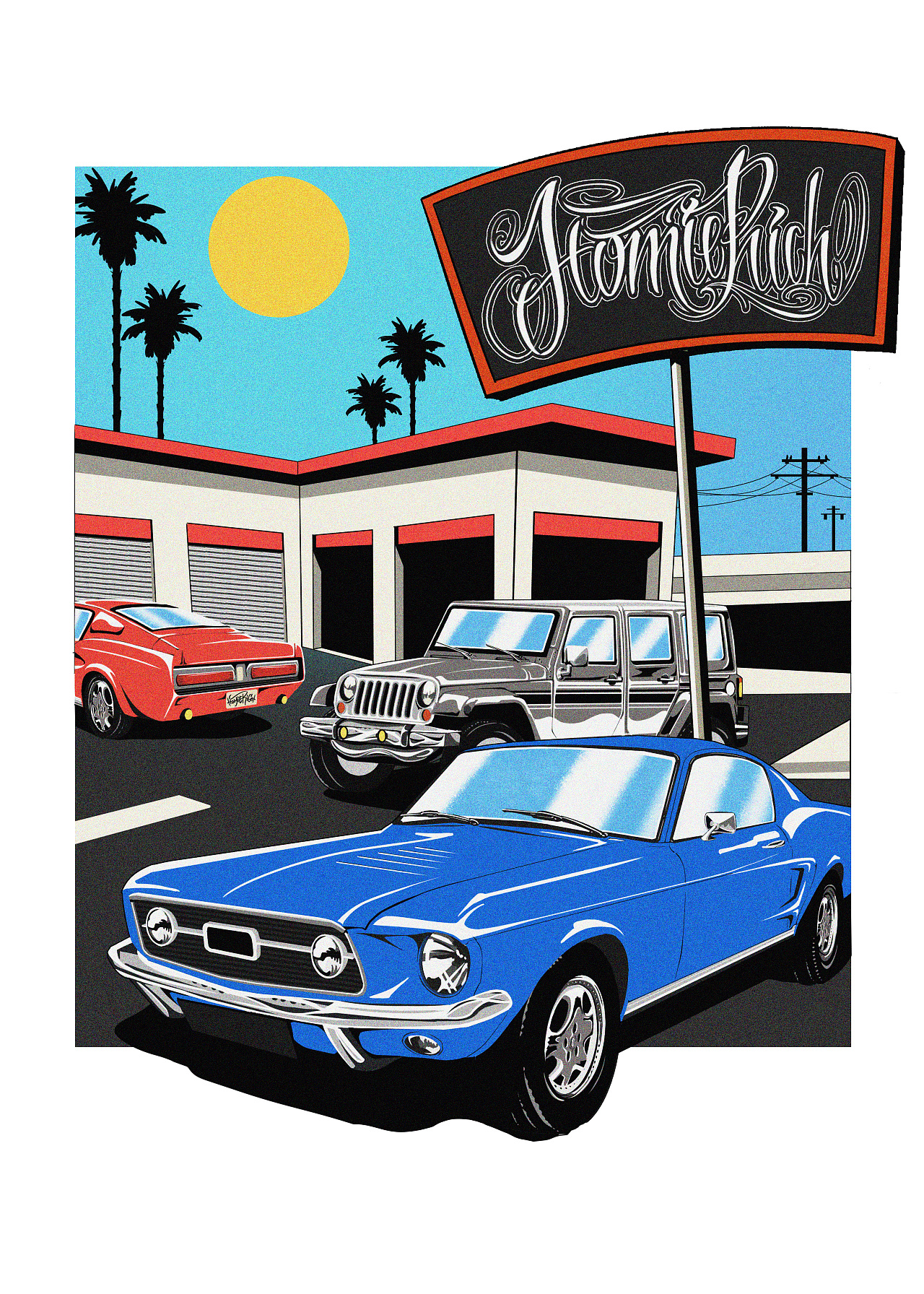 美式复古|插画|商业插画|凸头子 - 原创作品 - 站酷 (zcool)