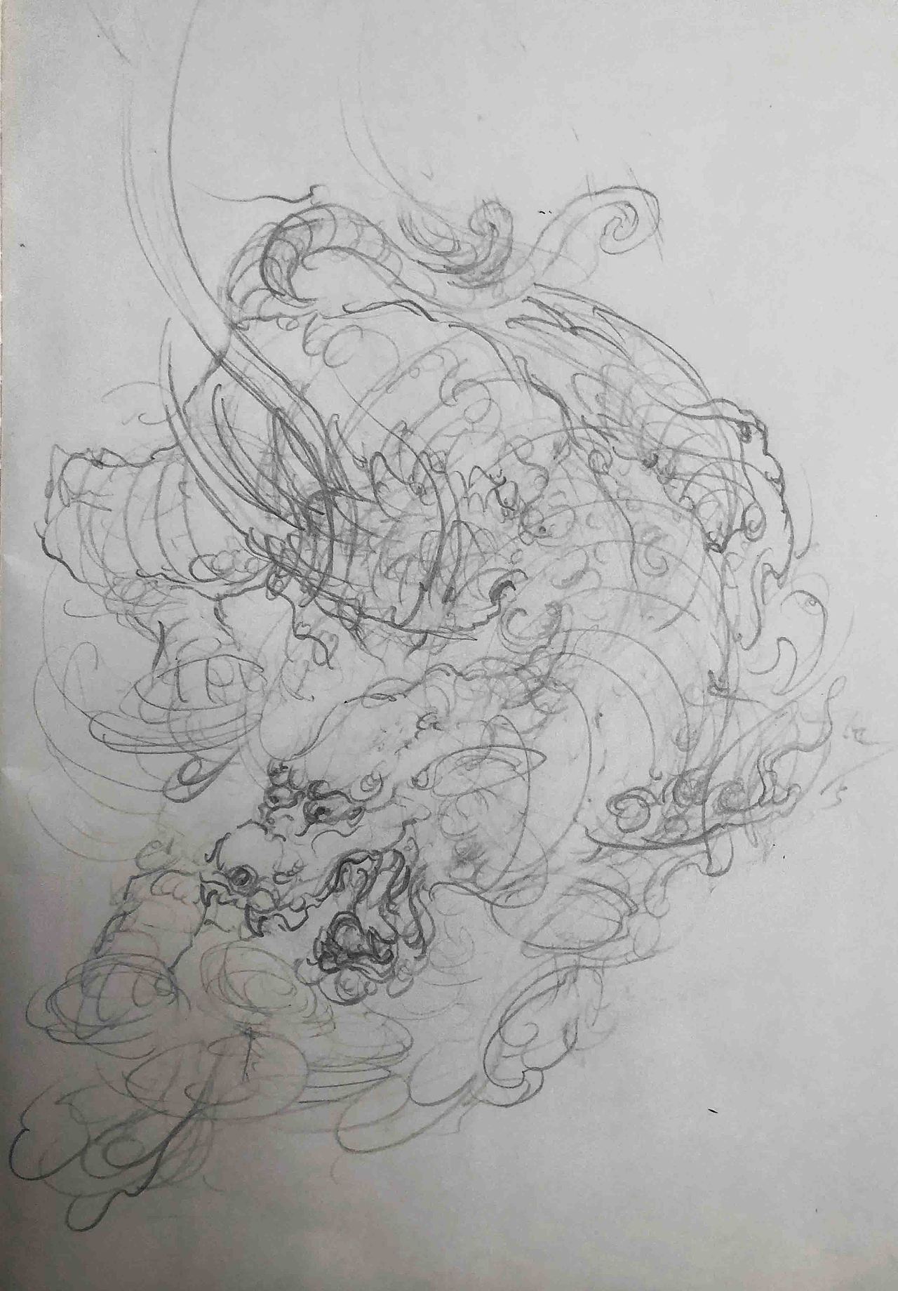 麒麟图案的扇面绘画手臂写实纹身图案16张猫咪纹身图案二月二61龙