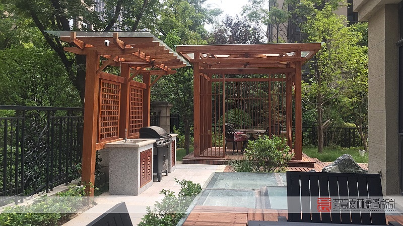 200平米庭院设计施工实景案例郑州康桥九溪郡别墅庭院