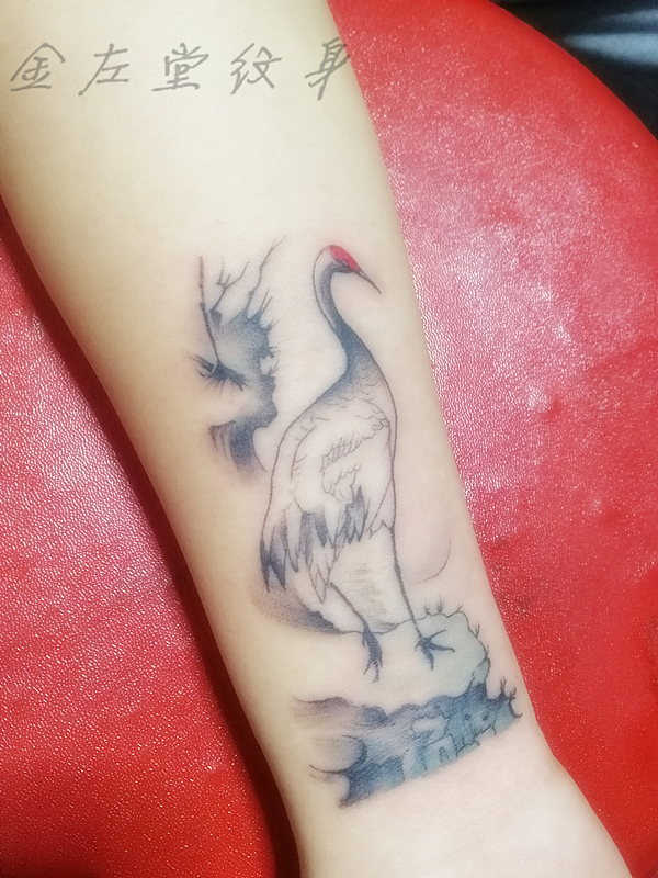 仙鹤纹身河南安阳金左堂纹身tattoo小清新手稿