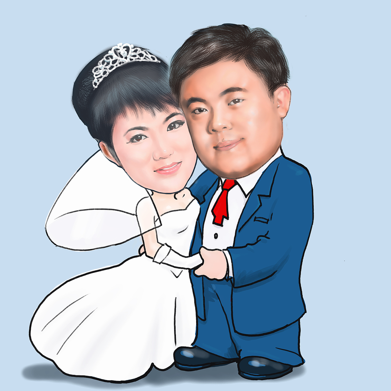 婚礼 卡通肖像（图ZODkxNTE3Ng==） - 创作习作 - 站酷设计师午羽过原创素材 - 站酷ZCOOL