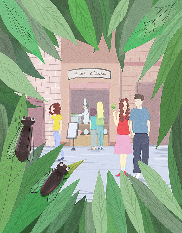 《吃东西》书籍插画