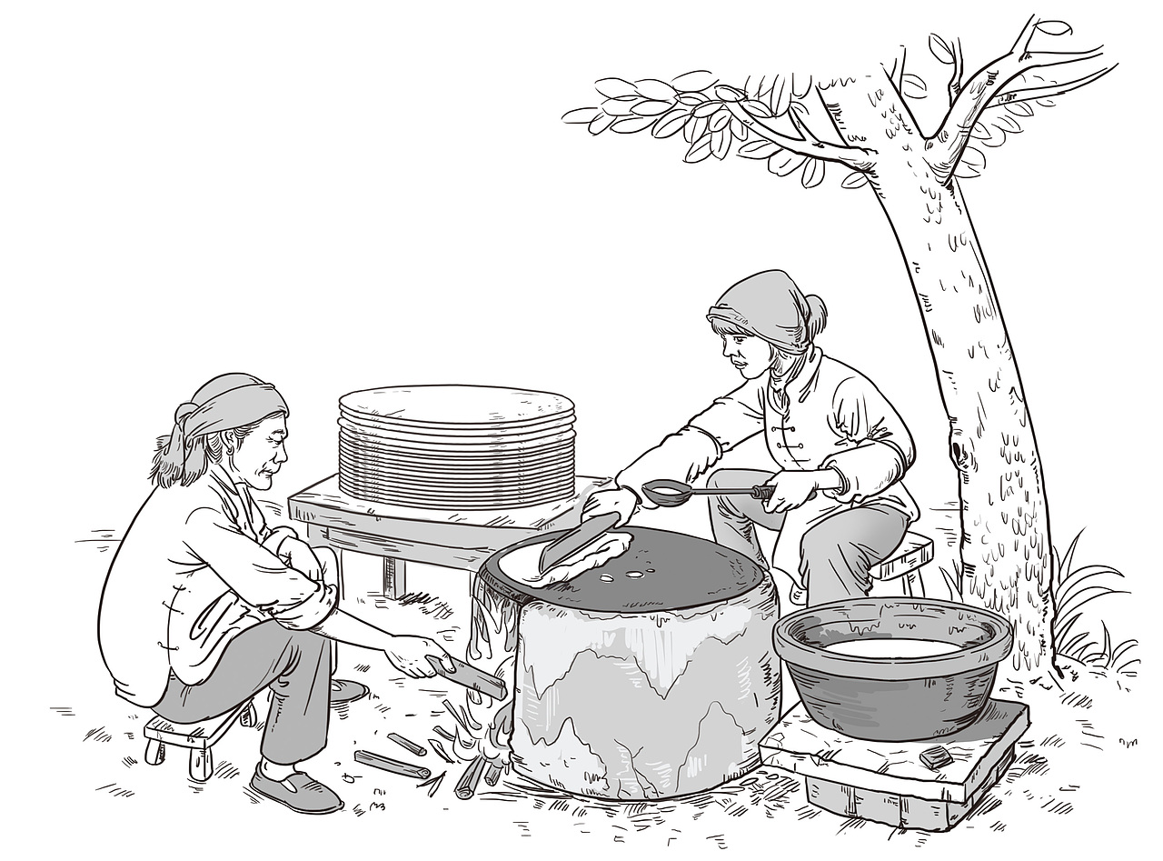 山东煎饼包装封面插画