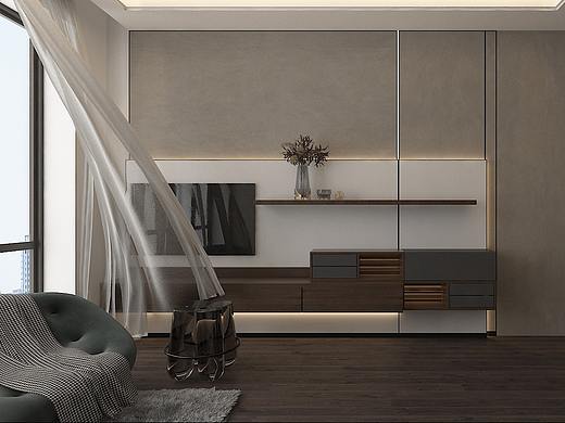 诧寂风/清水混凝土+原木色