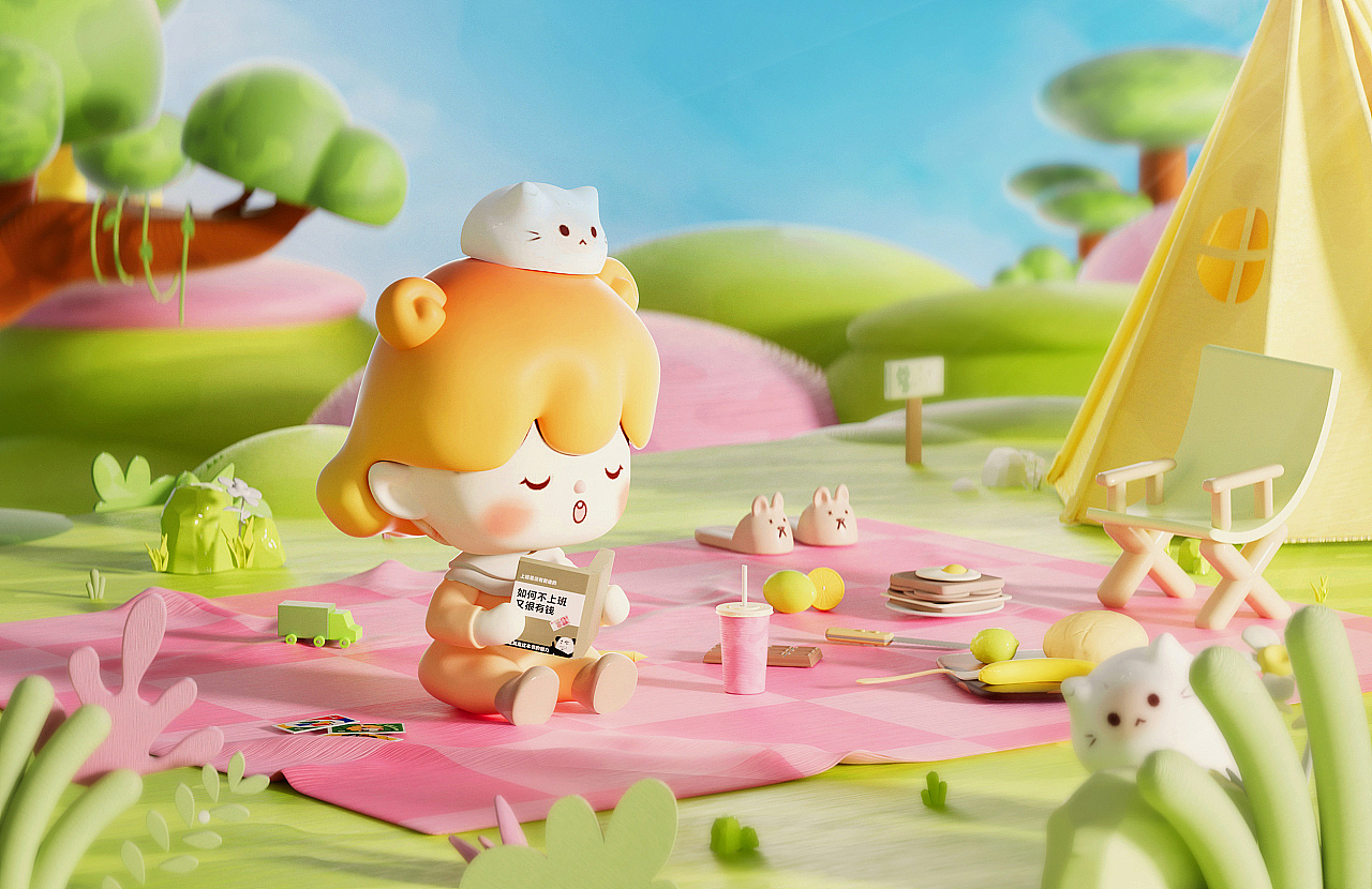 IP建模渲染练习（图ZMzI0MjAzNTUy） - 场景 - 站酷设计师哈人咖喱原创素材 - 站酷ZCOOL