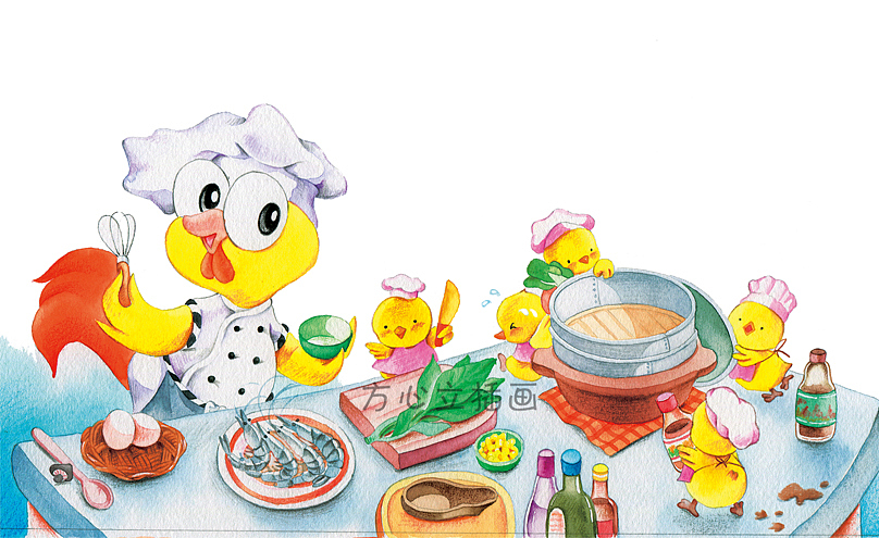 美食屋故事水彩兒童插畫（圖ZMzIxNDc3OTYw） - 兒童插畫 - 站酷設計師方心立原創(chuàng)素材 - 站酷ZCOOL