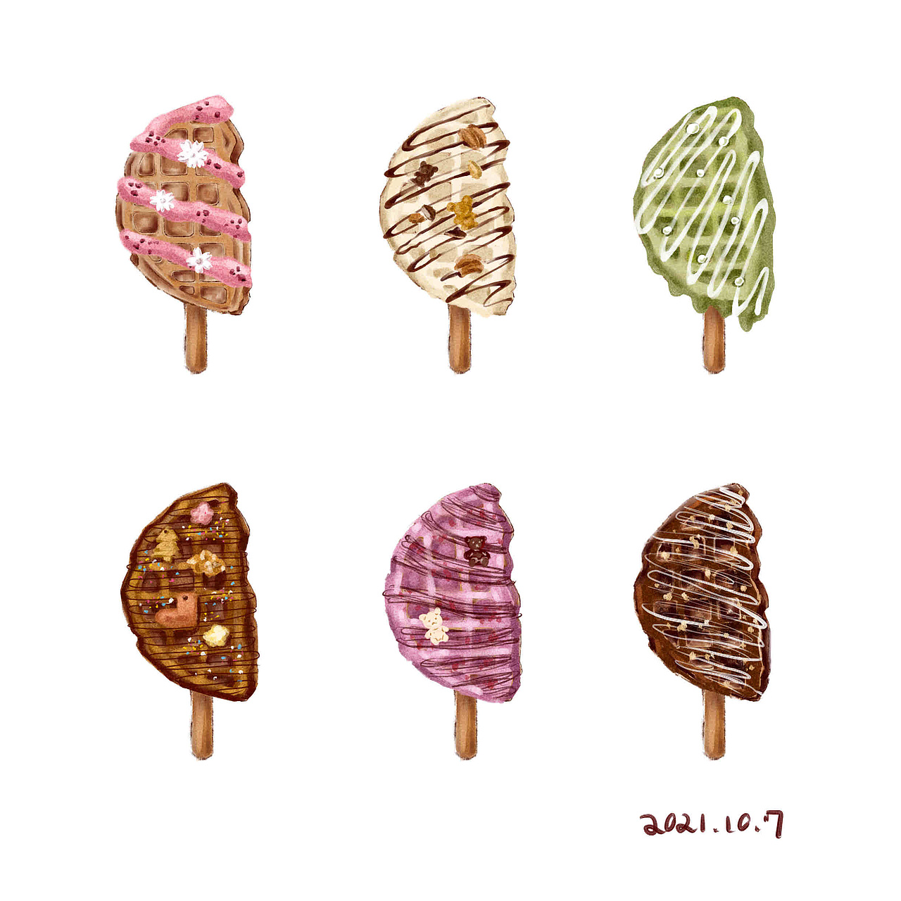 甜品饮品手绘宣传图