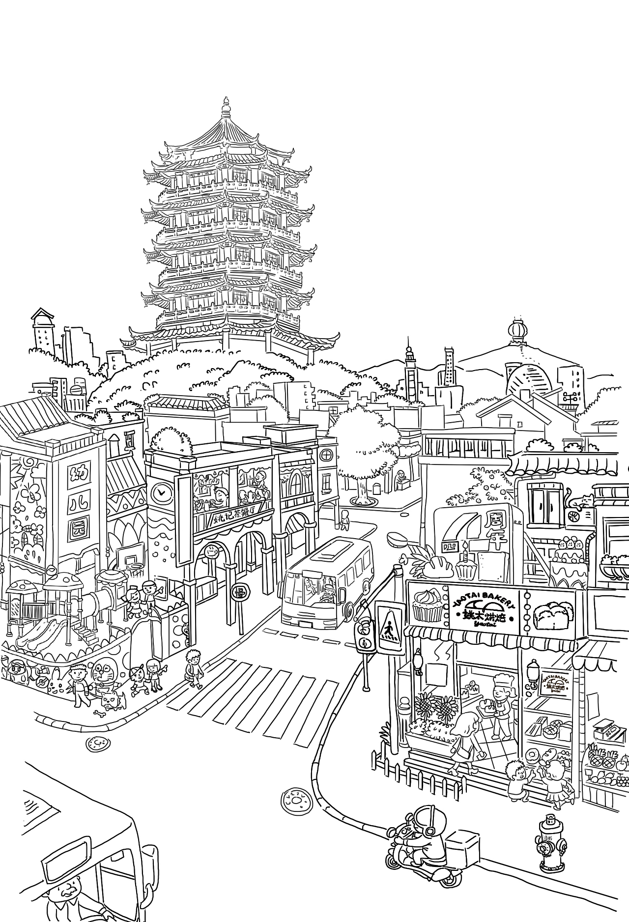 《一座城》（图ZMTY1MDcwNTQ0） - 商业插画 - 站酷设计师阿SoZ原创素材 - 站酷ZCOOL