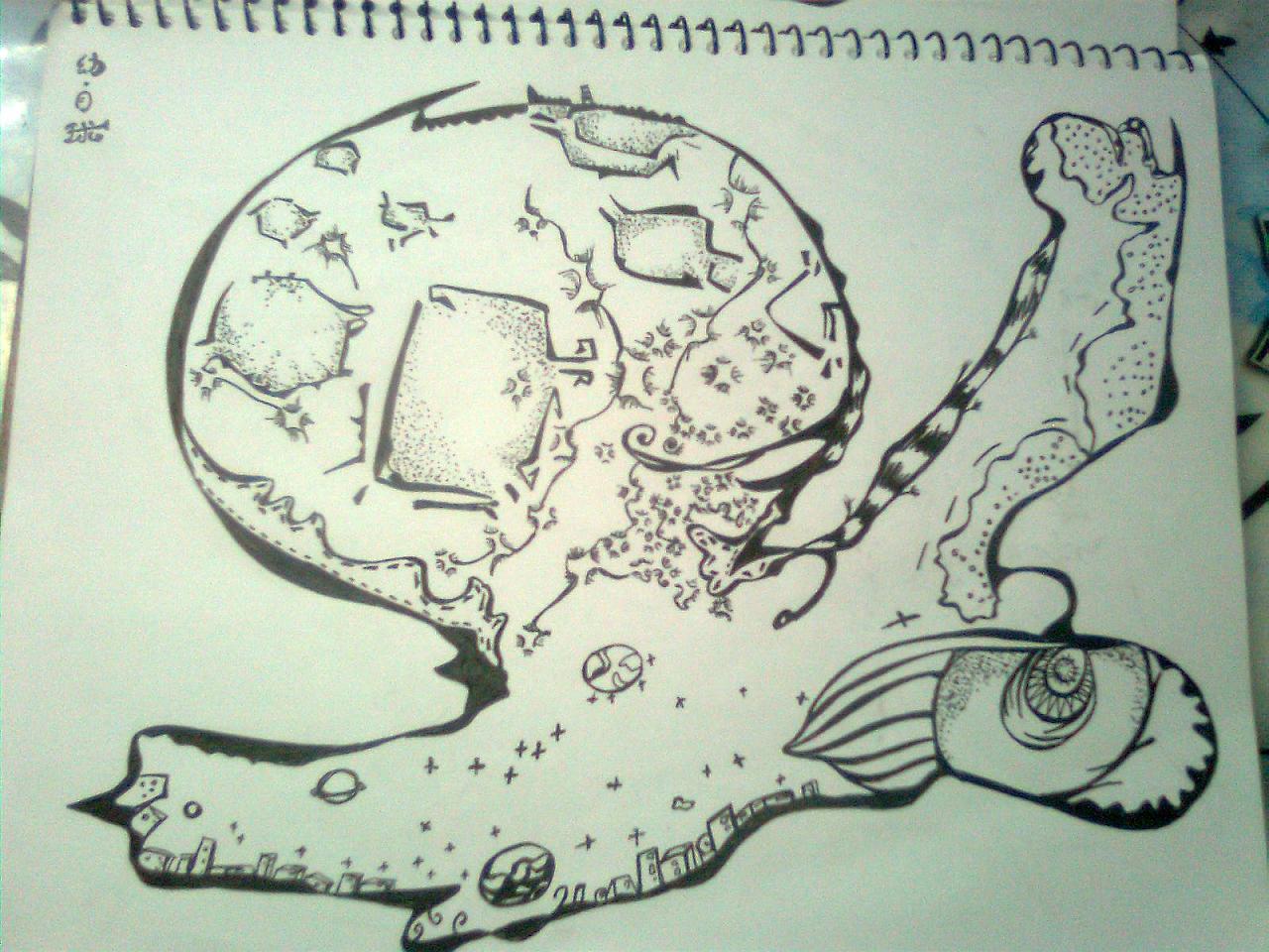 用黑色水笔画的,望点评一下