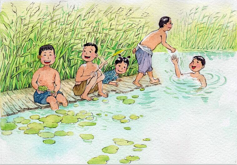 水彩插画小英雄雨来（已出版）（图ZODUyMDU5MTI=） - 儿童插画 - 站酷设计师影可洛夫斯基原创素材 - 站酷ZCOOL