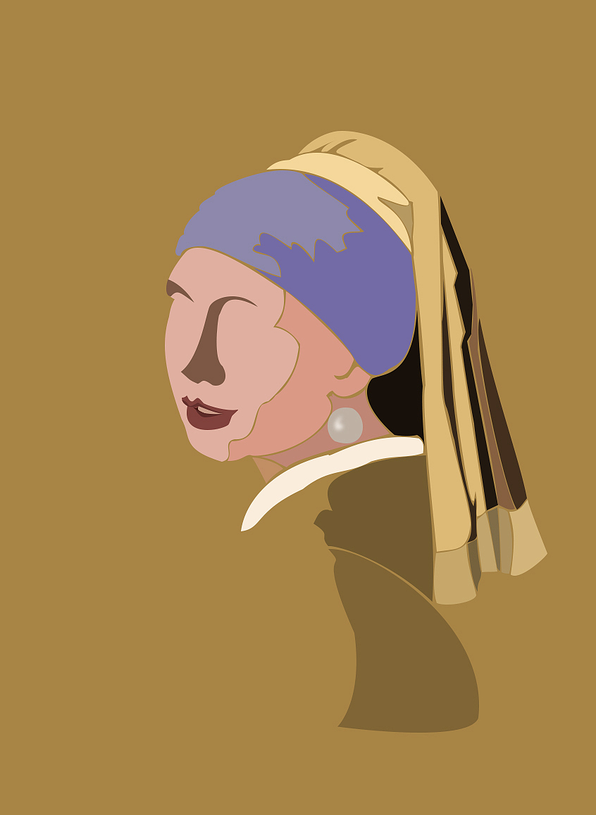 矢量习作-带珍珠耳环的女孩