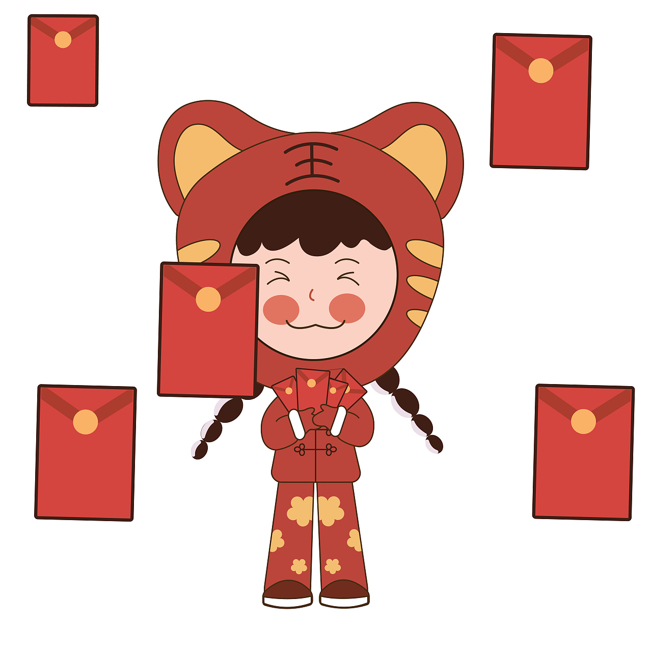 新年虎妞-人物三视图|平面|ip形象|超级无敌人儿 - 原创作品 - 站酷