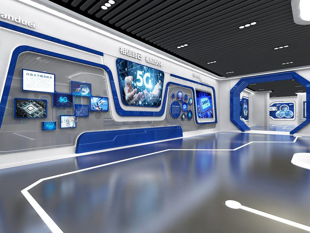 5g智能科技展厅3d设计效果图