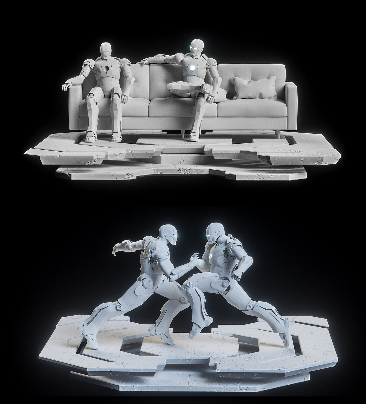 【腾小渔】——钢铁侠划痕材质渲染