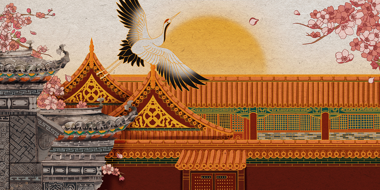 国风紫禁城|插画|商业插画|野猫爱画画 - 原创作品 - 站酷 (zcool)
