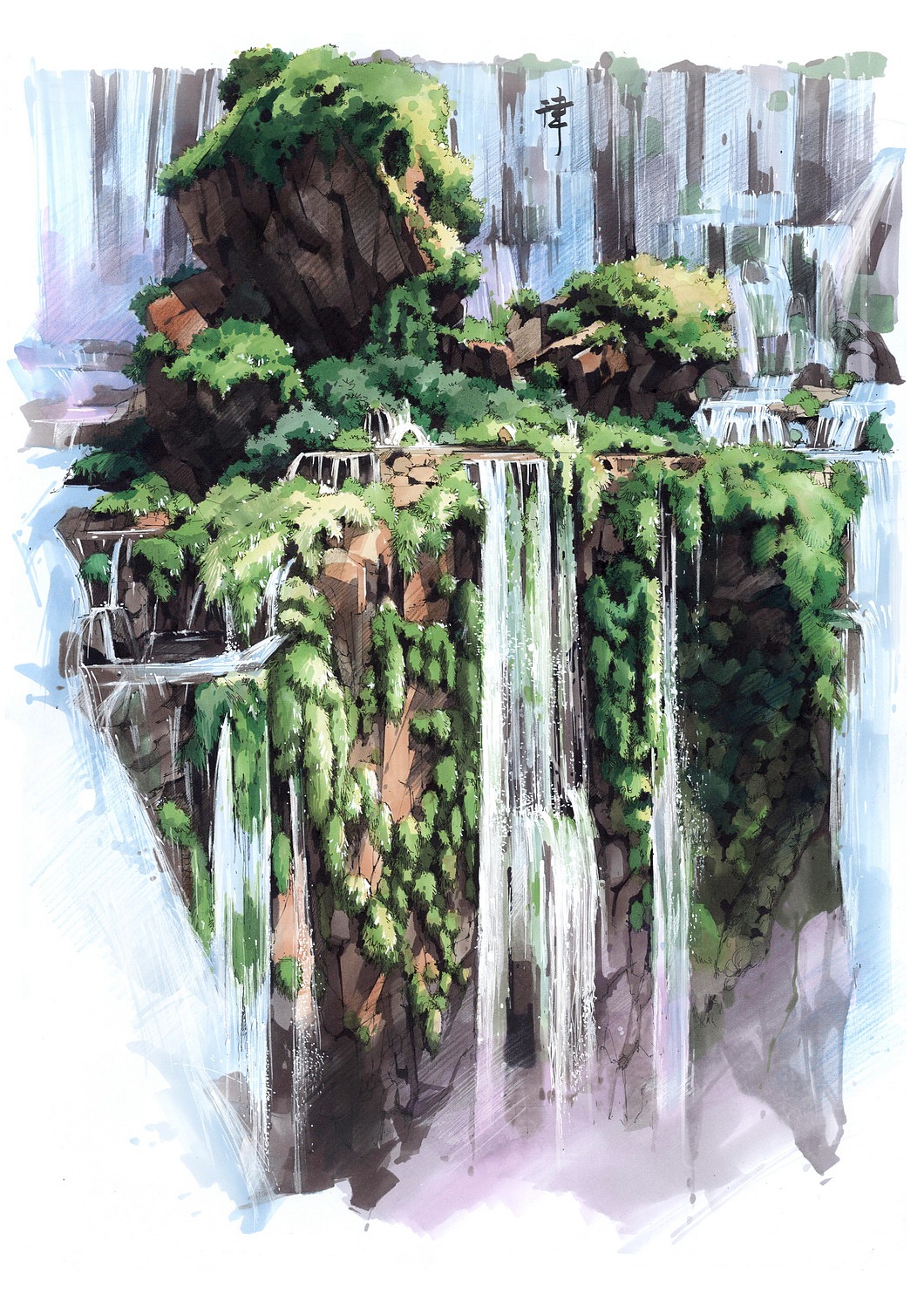 吕律谱景观手绘作品(卓越手绘)