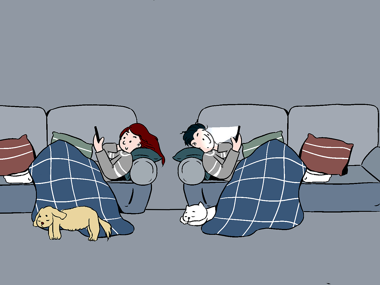 其实我们都不寂寞 爱情主题系列插画（图ZMjMyMTMzNjMy） - 概念设定 - 站酷设计师等愚齐原创素材 - 站酷ZCOOL