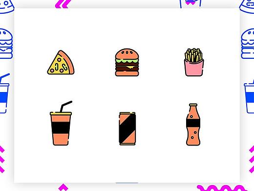快餐食品图标/图案/插图