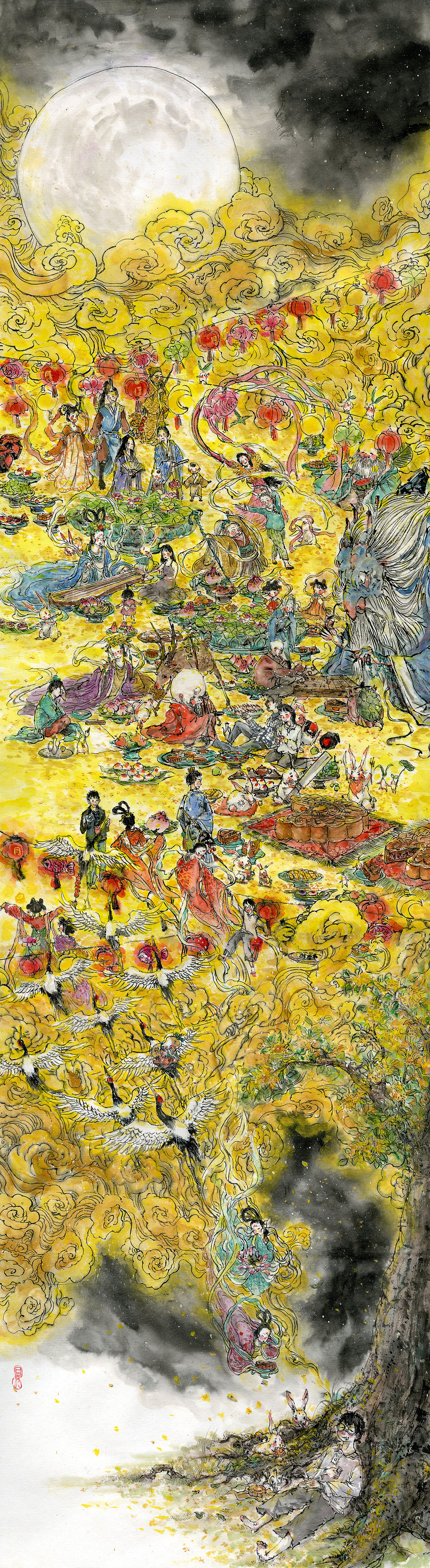 千里清光图(中秋贺图)(图ZMTI5NTk3NTMy) - 艺术插画 - 站酷设计师懿晏原创素材 - 站酷ZCOOL